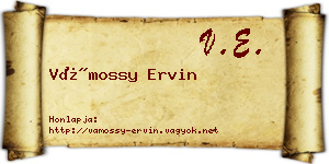 Vámossy Ervin névjegykártya