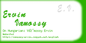 ervin vamossy business card